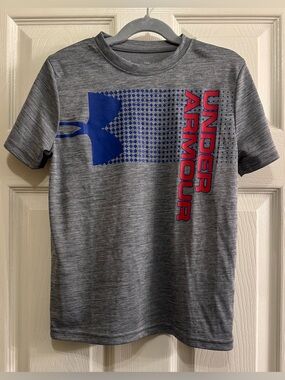 Under Armour Boys Crossfade Heatgear Tee, Color: Grey, Size: Small